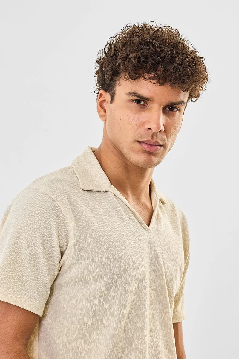 SNITCH Stretch Slim Fit Textured T-Shirt